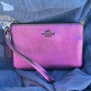 COACH Holographic Corner Zip Wristlet